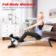 Adjustable folding magnetic rowing machine with LCD monitor, U-shaped seat, and 8-level resistance for full body.
